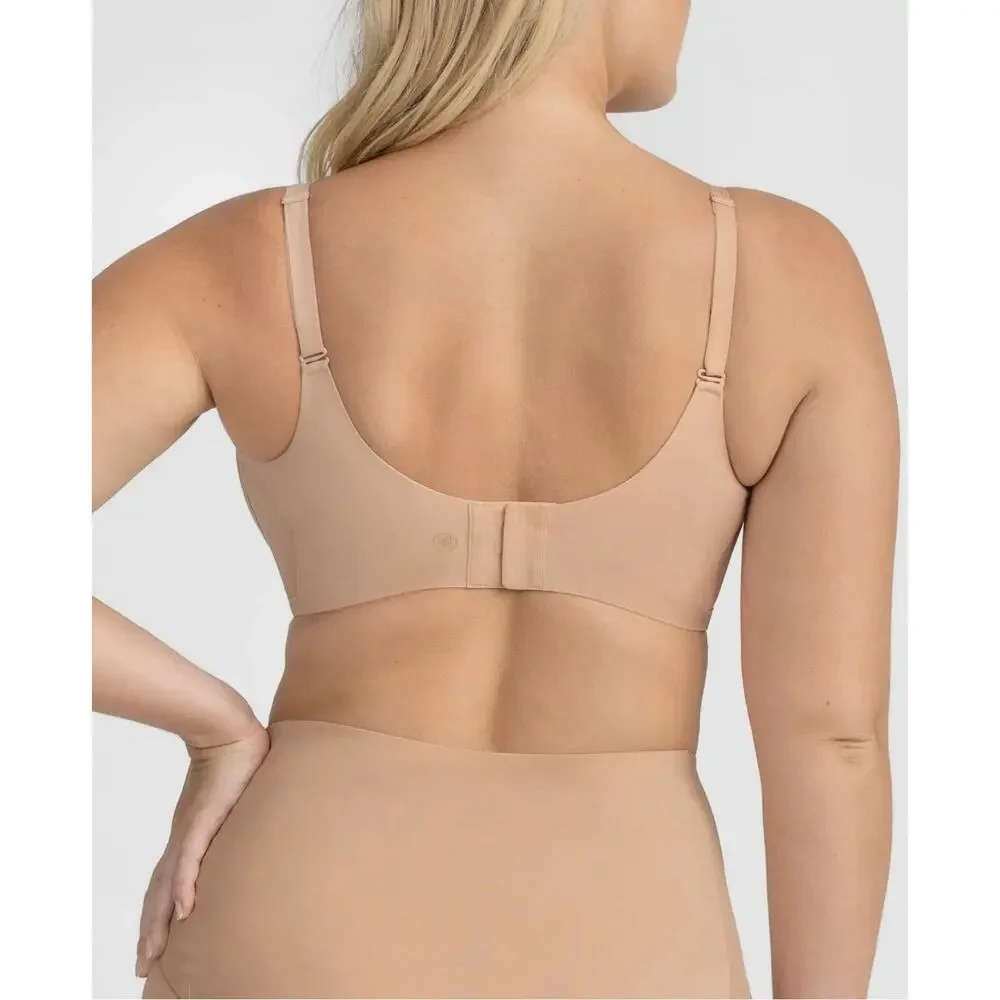 Honeylove Liftwear Crossover Wireless Bra — 3X 44C - 44D Sand / Nude Comfort